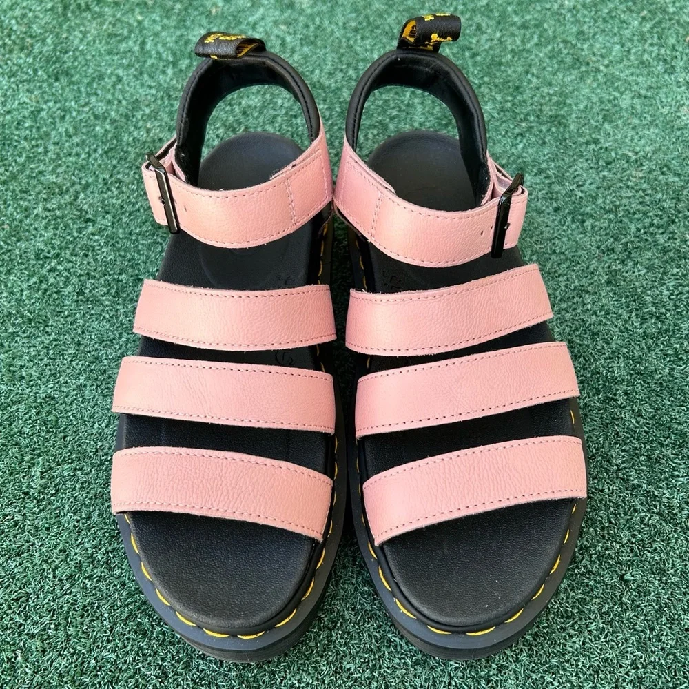 NWT Dr. Martens Blaire Strap Sandal Pisa Leather Peach Pink Beige 8